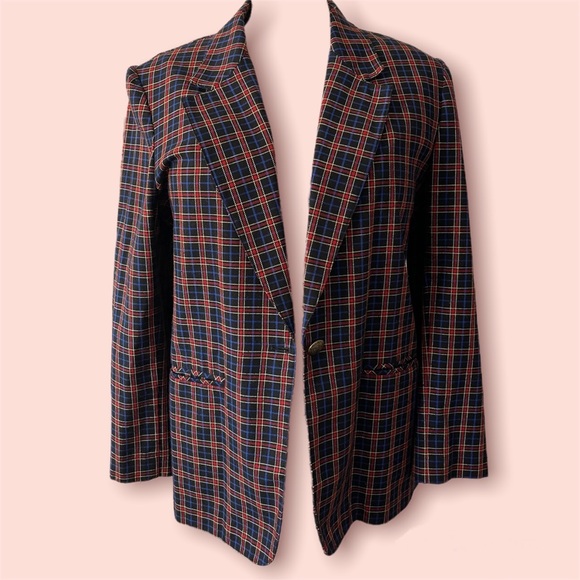 Vintage Jackets & Blazers - Vintage Oversized Plaid Blazer 12